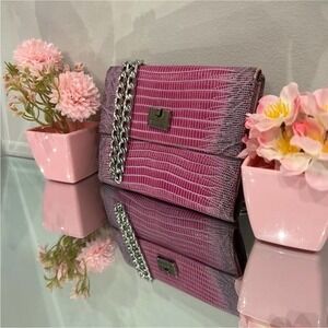 Salvatore Ferragamo Pink Lizard Skin Wallet